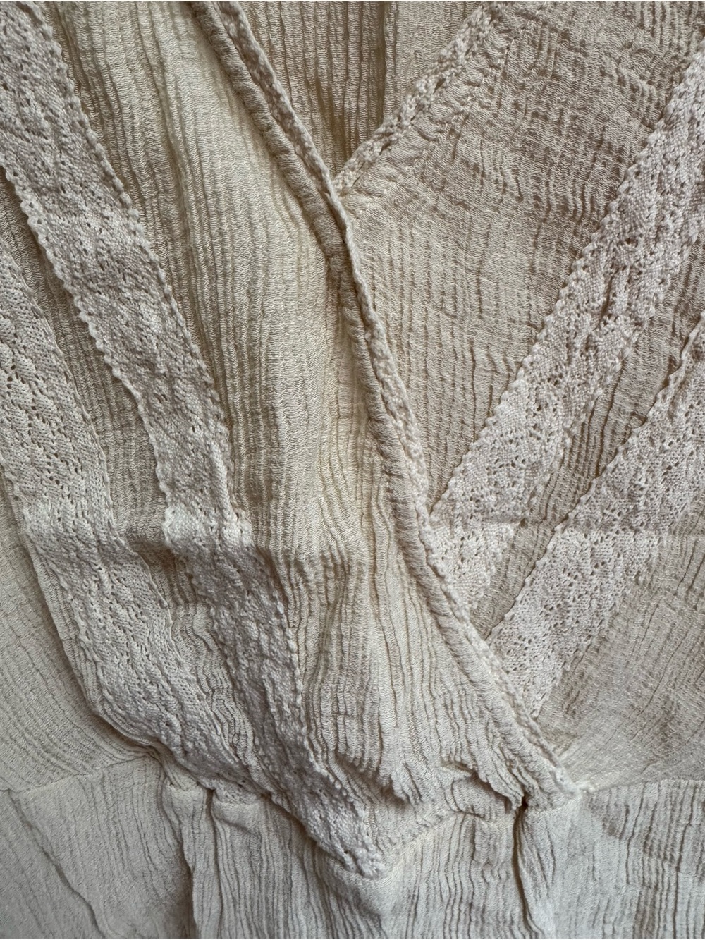 All in Favor Cream V-Neck Peplum Blouse - Picture 5 of 6